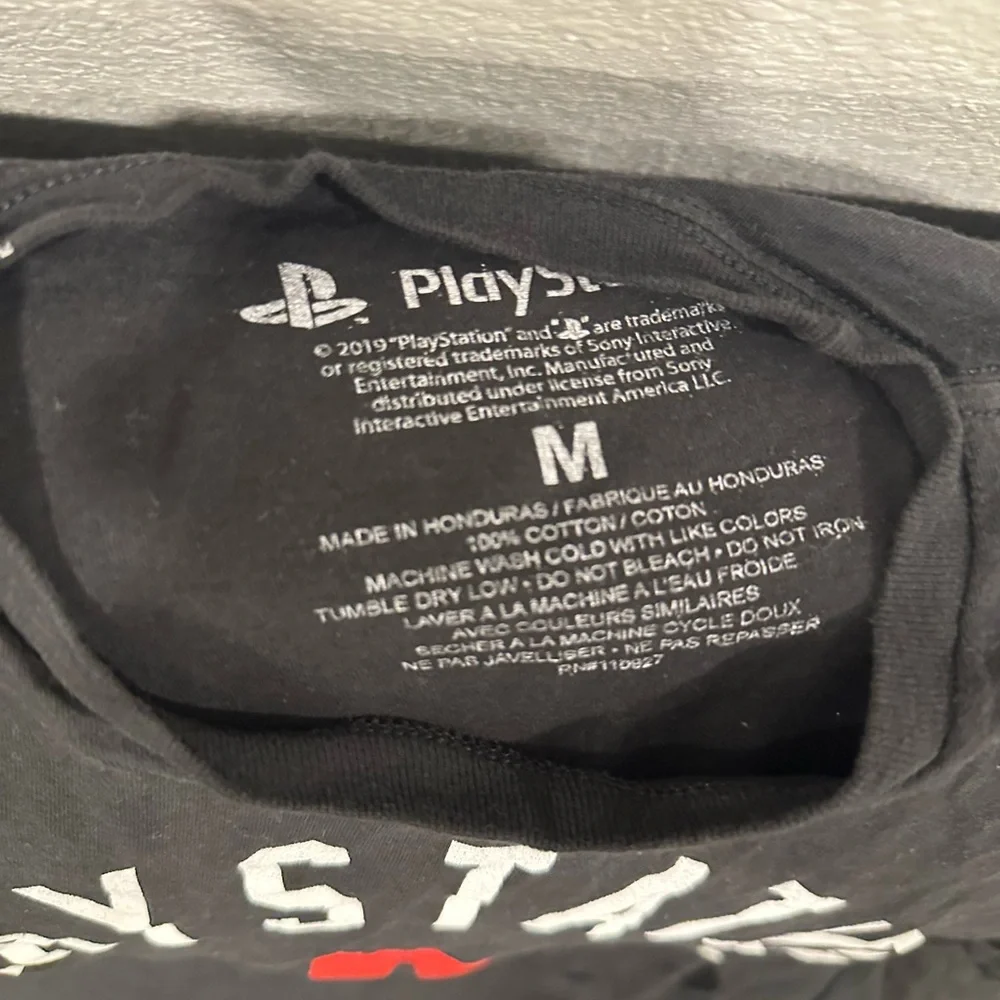 Sony PlayStation Black T-Shirt with Multicolor Logo